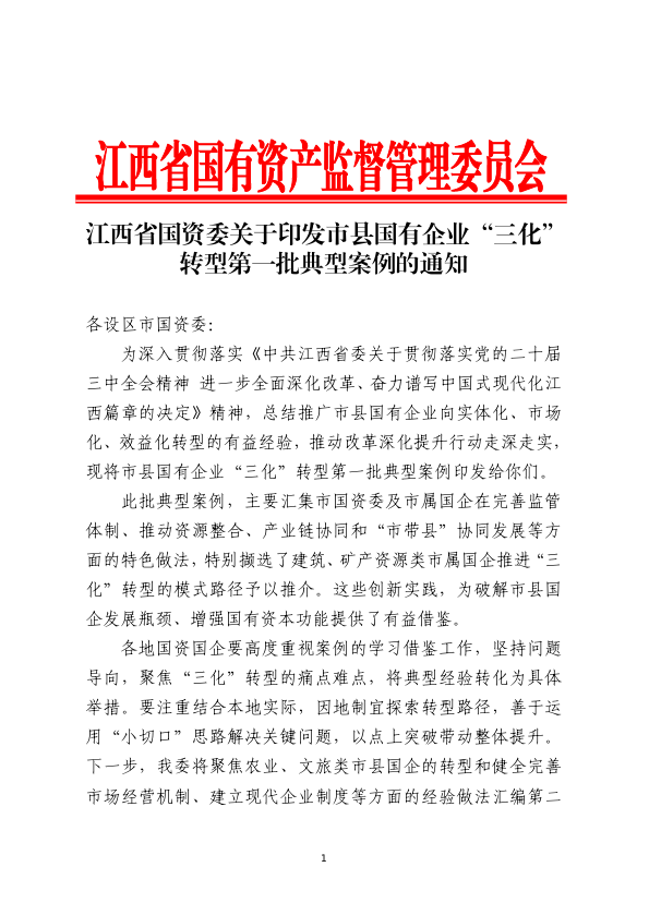 全市唯一!赣州国投集团改革案例入选全省典型